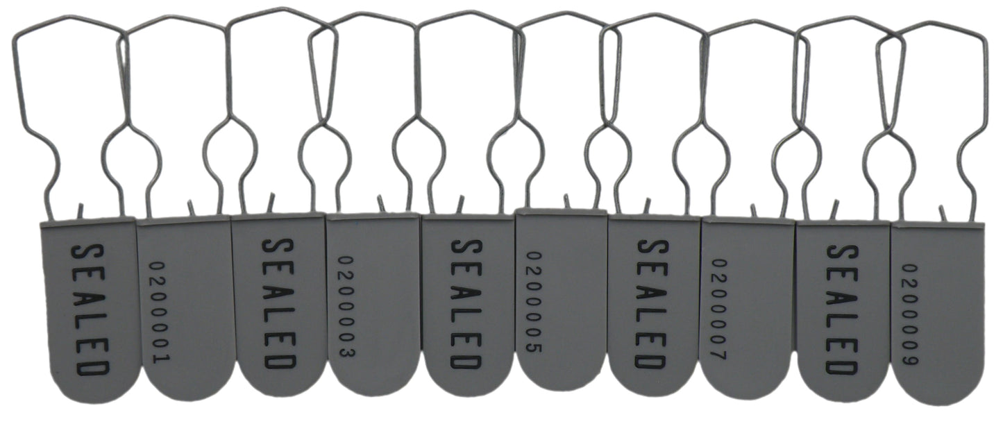 Electric Meter Security Seal Wire Padlock Grey Pack of 10