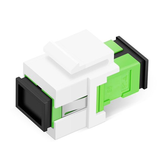 SC/APC to SC/APC Simplex Single Mode Fiber Optic Keystone Jack