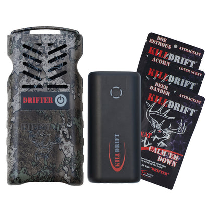 Killdrift Drifter Gen2 Rechargeable Heated Scent Dispersal System Combo for Hunters