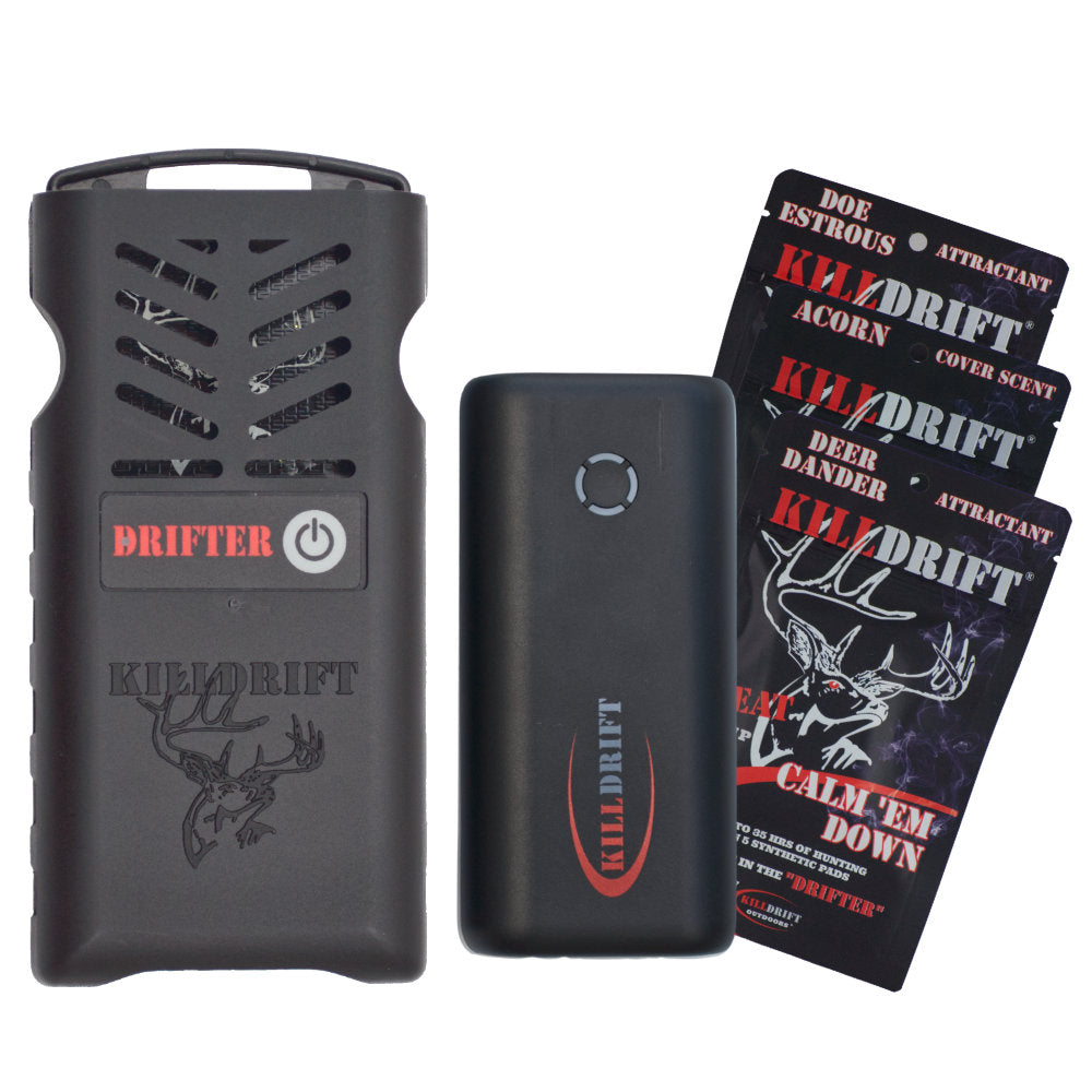 Killdrift Drifter Gen2 Rechargeable Heated Scent Dispersal System Combo for Hunters