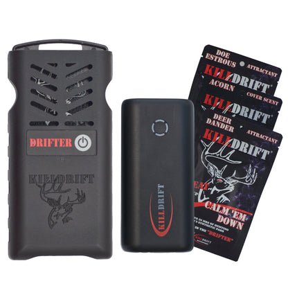 Killdrift Drifter Gen2 Rechargeable Heated Scent Dispersal System Combo for Hunters