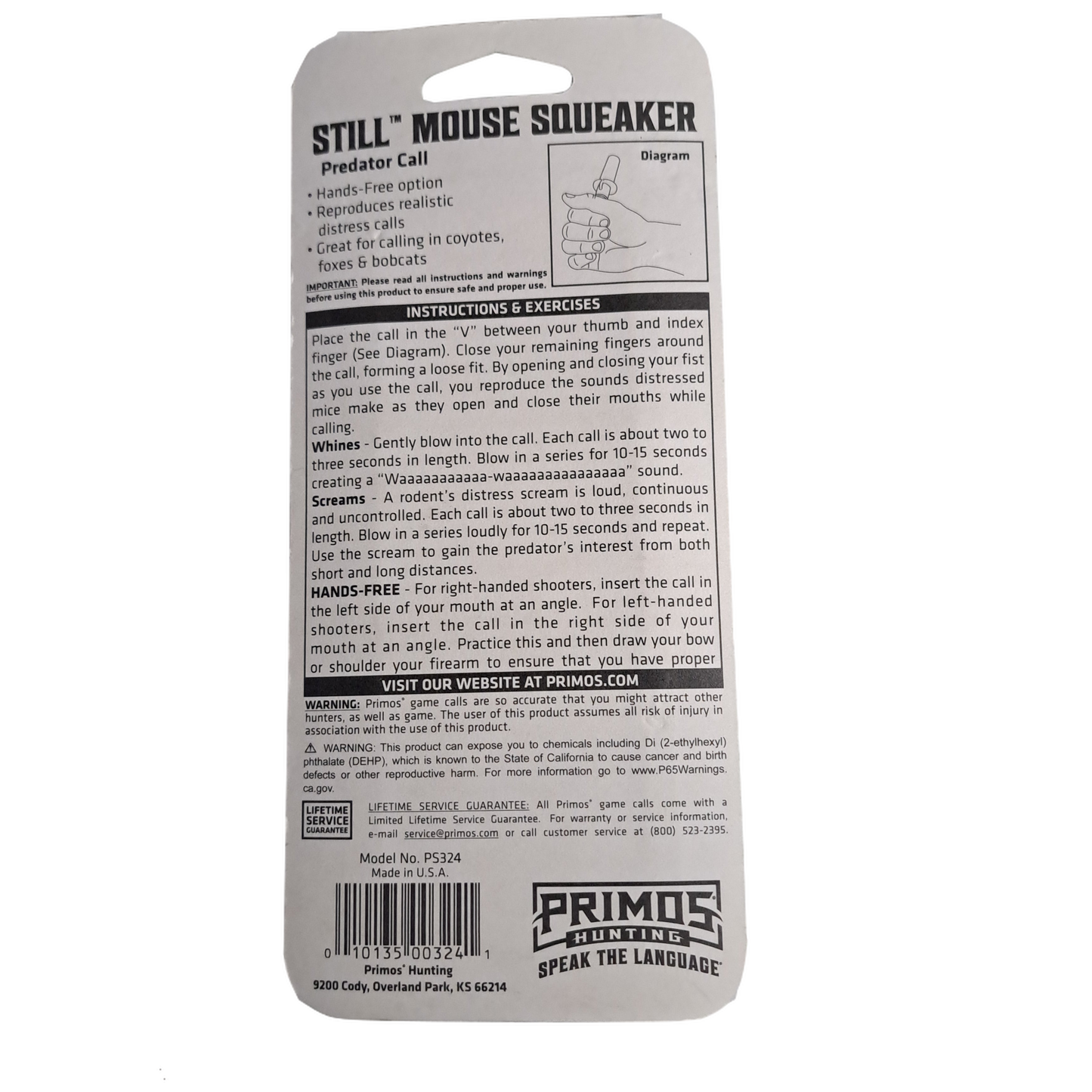 Primos Hunting Still Mouse Squeaker Predator Call