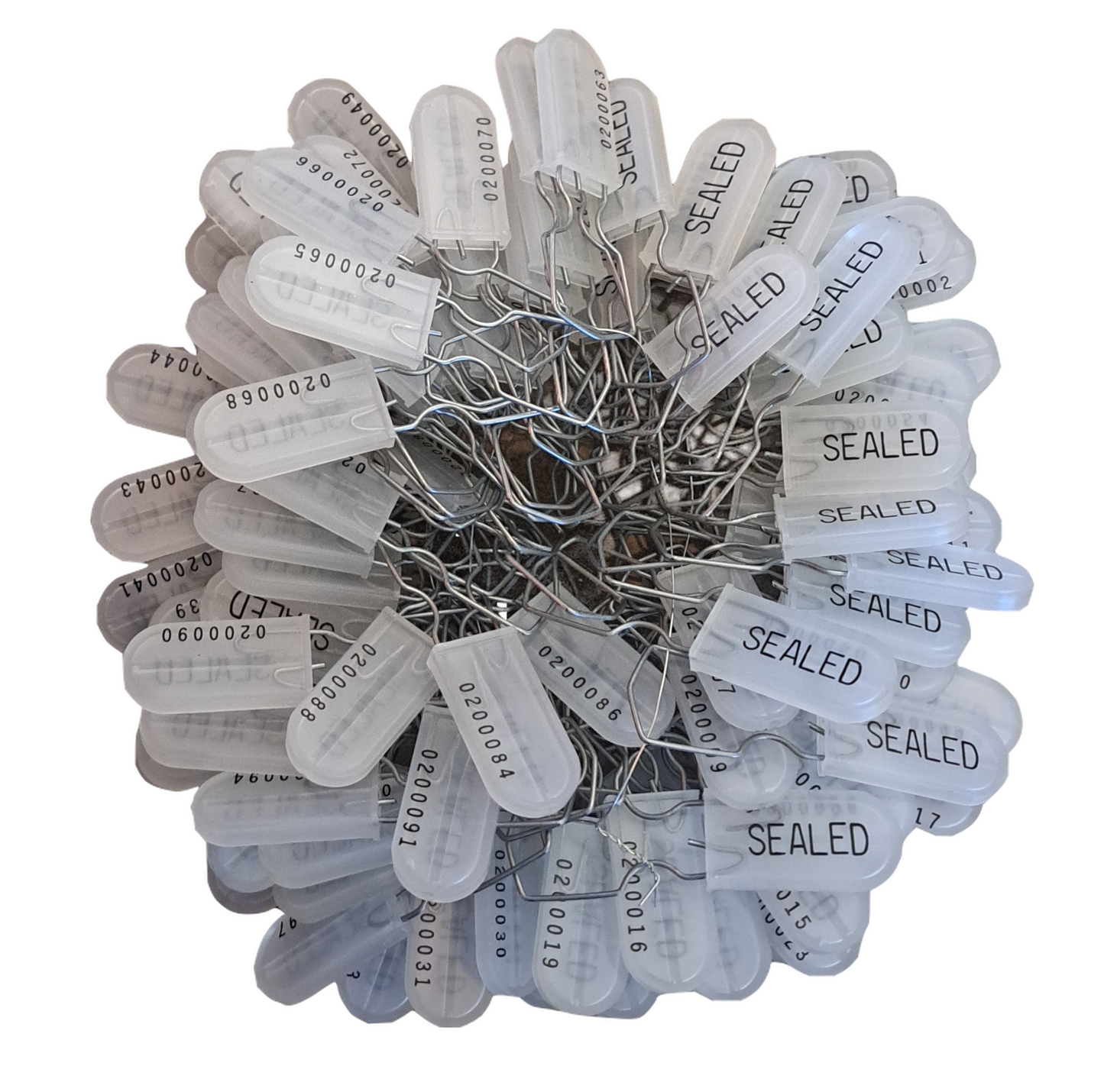 Plastic Wire Padlock Security Seals Sequentially Numbered (Pack of 100)