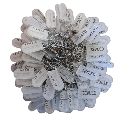 Plastic Wire Padlock Security Seals Sequentially Numbered (Pack of 100)