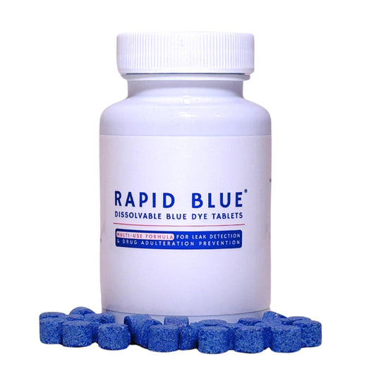 Rapid Blue Dissolvable Blue Dye Tablets for Toilet Leak Detection & Drug Test Adulteration Prevention