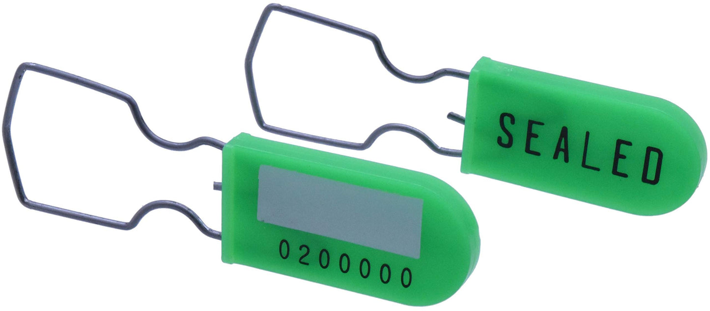 Plastic Wire Padlock Security Seals Sequentially Numbered (Pack of 100)