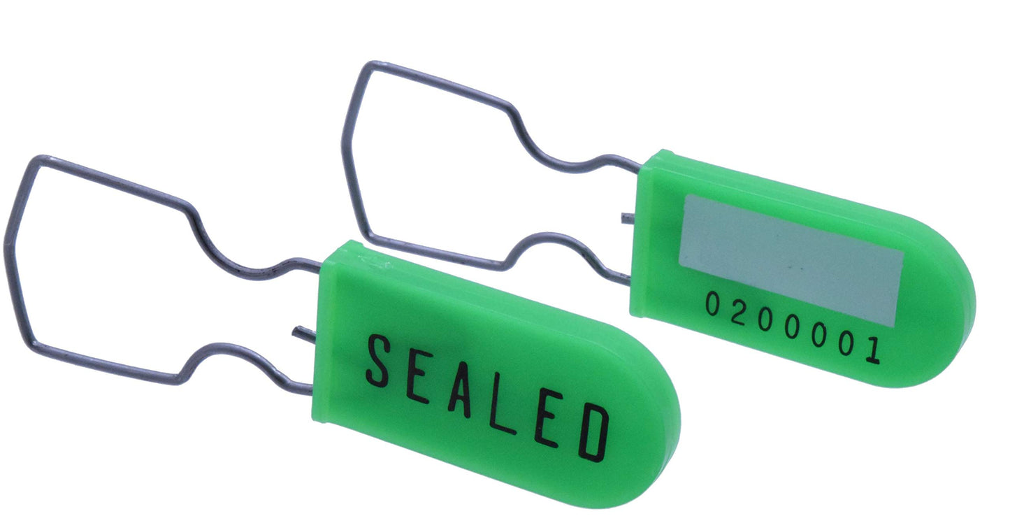 Plastic Wire Padlock Security Seals Sequentially Numbered (Pack of 100)