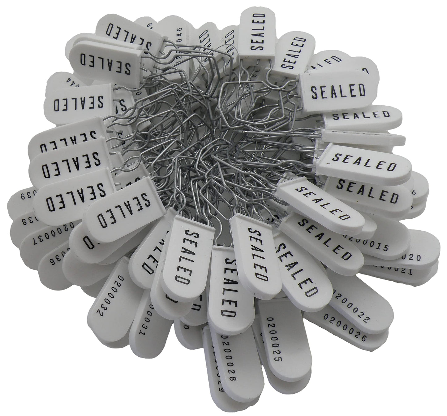 Plastic Wire Padlock Security Seals Sequentially Numbered (Pack of 100)