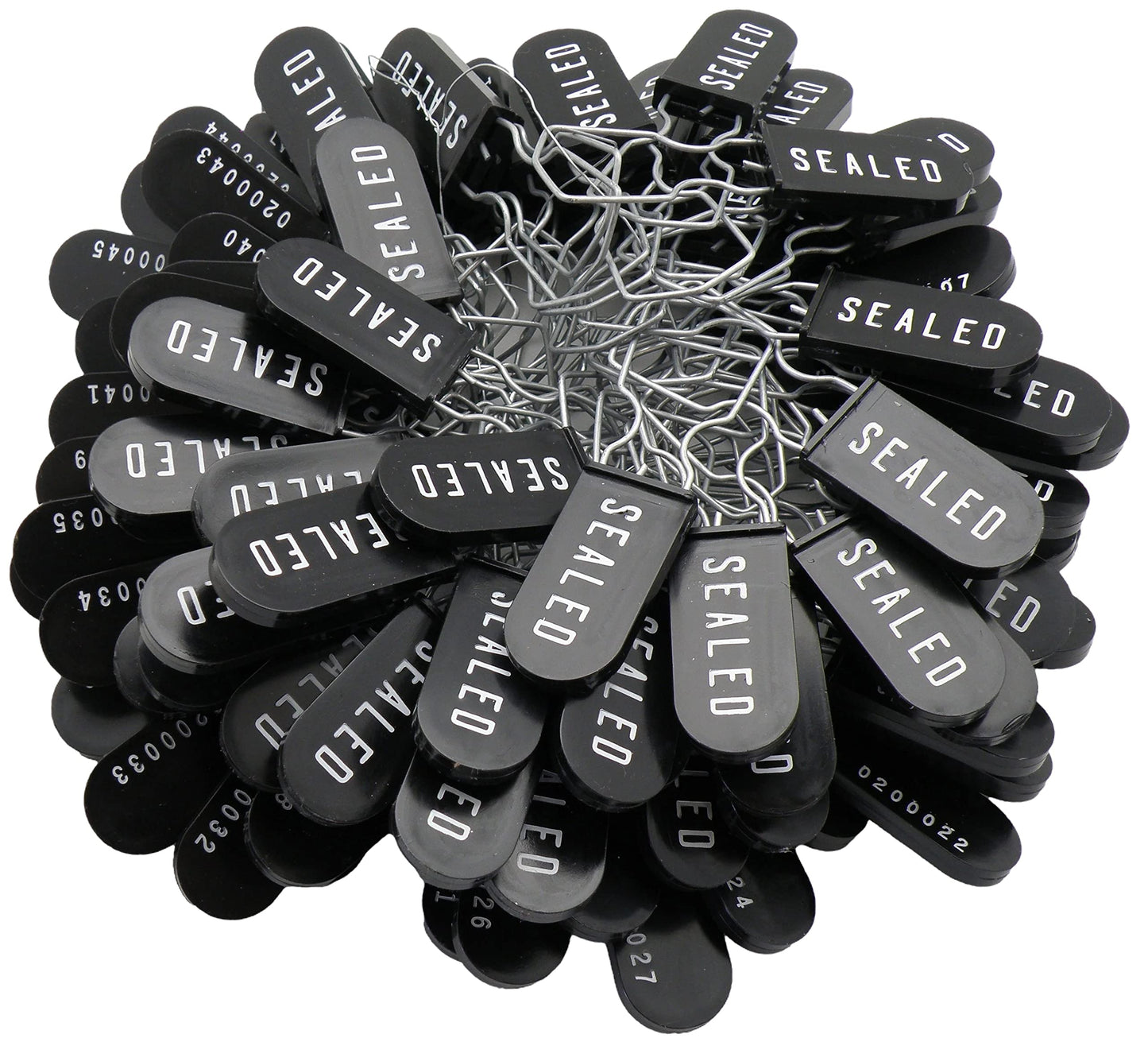 Plastic Wire Padlock Security Seals Sequentially Numbered (Pack of 100)