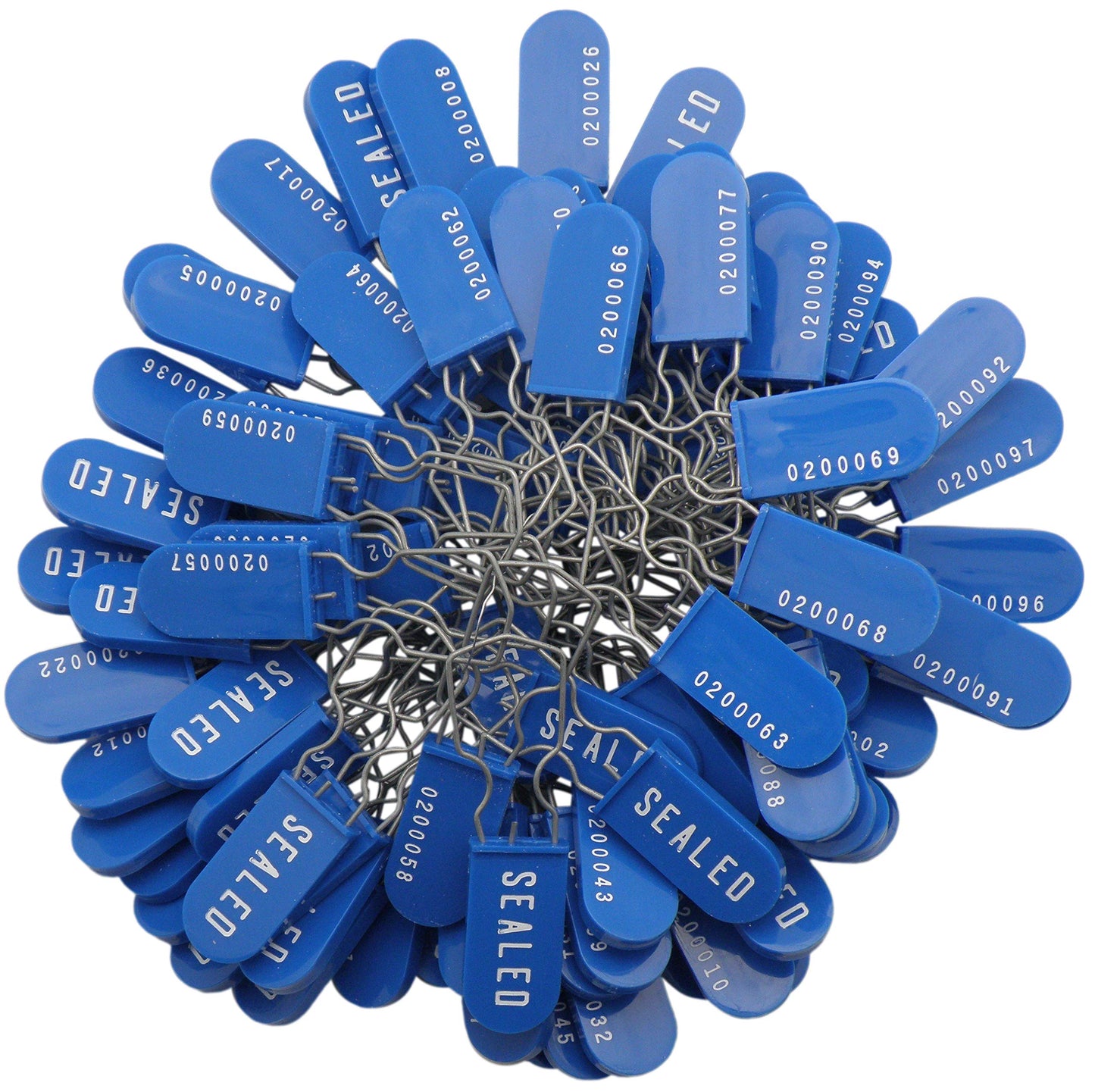 Plastic Wire Padlock Security Seals Sequentially Numbered (Pack of 100)