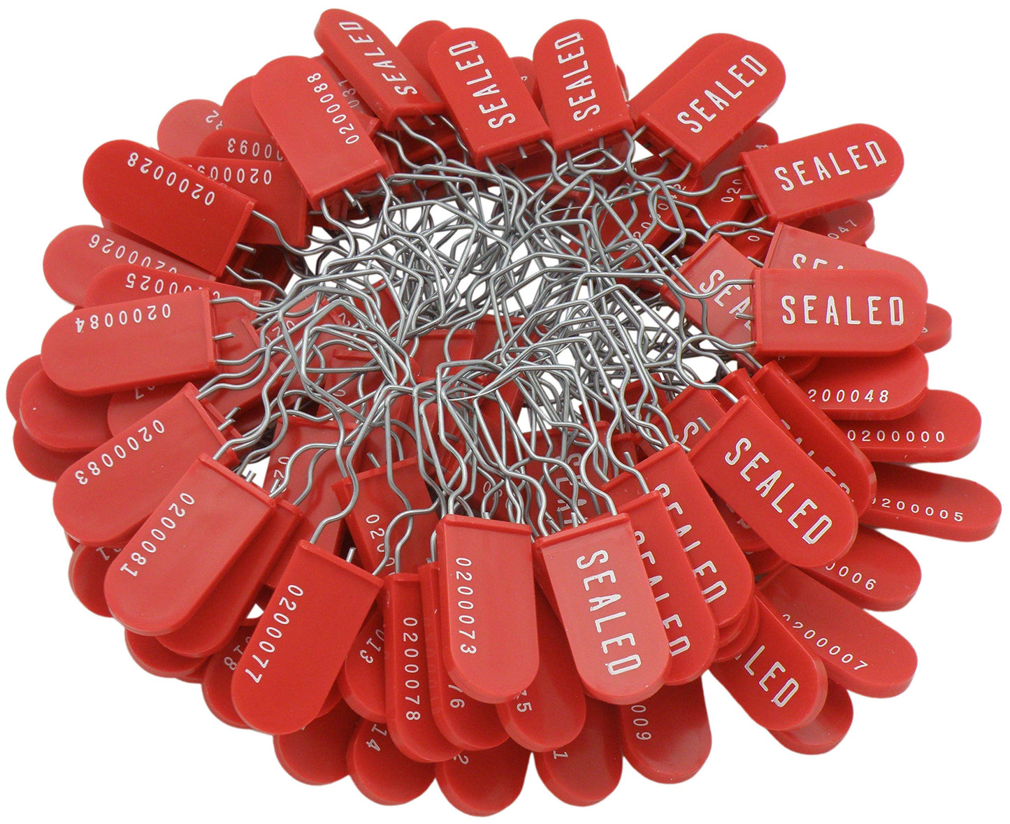 Plastic Wire Padlock Security Seals Sequentially Numbered (Pack of 100)