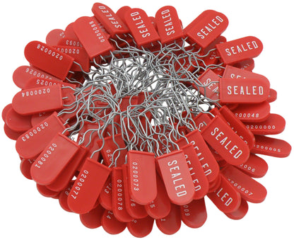 Plastic Wire Padlock Security Seals Sequentially Numbered (Pack of 100)