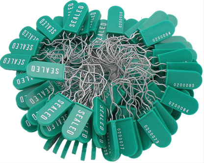 Plastic Wire Padlock Security Seals Sequentially Numbered (Pack of 100)