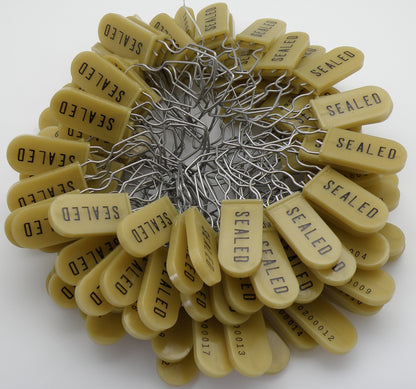 Plastic Wire Padlock Security Seals Sequentially Numbered (Pack of 100)