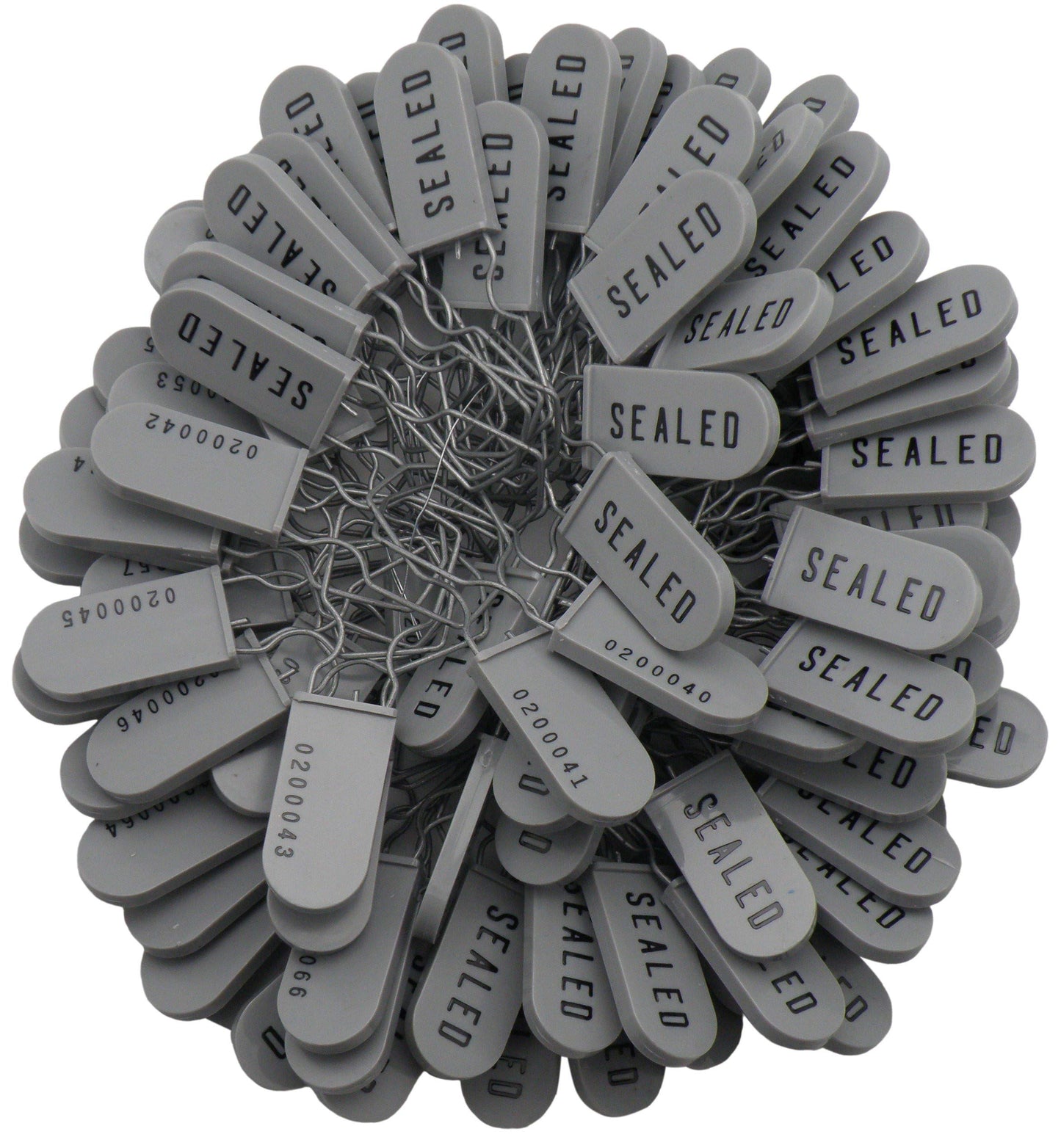 Plastic Wire Padlock Security Seals Sequentially Numbered (Pack of 100)