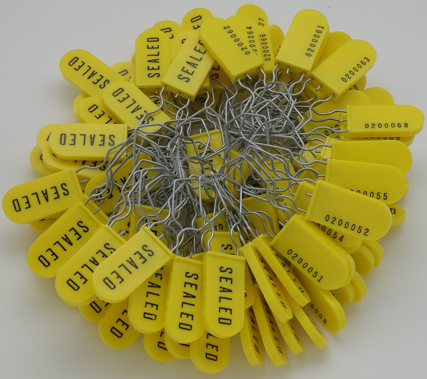 Plastic Wire Padlock Security Seals Sequentially Numbered (Pack of 100)