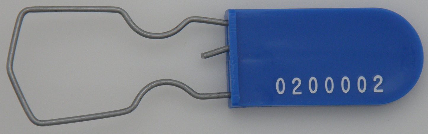 Plastic Wire Padlock Electric Meter Security Seals Sequentially Numbered Blue Pack of 100