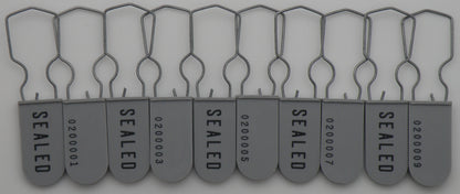 Plastic Wire Padlock Electric Meter Security Seals Sequentially Numbered Grey Pack of 10
