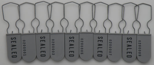 Plastic Wire Padlock Electric Meter Security Seals Sequentially Numbered Grey Pack of 10