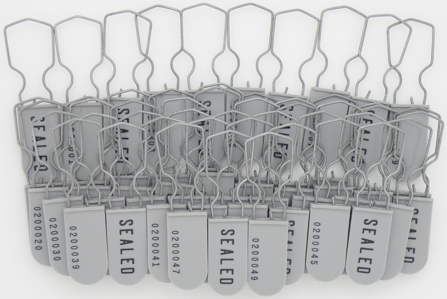 Plastic Wire Padlock Electric Meter Security Seals Sequentially Numbered Grey Pack of 50