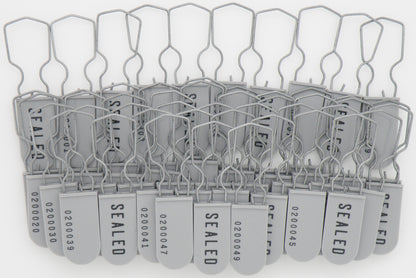 Plastic Wire Padlock Electric Meter Security Seals Sequentially Numbered Grey Pack of 50