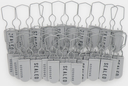 Plastic Wire Padlock Electric Meter Security Seals Sequentially Numbered Grey Pack of 50