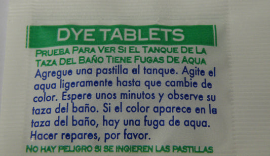 Toilet Leak Detecting Tablets. Dye Tablets for Bathroom Leaks, Detect Silent Leaks 10 Pack