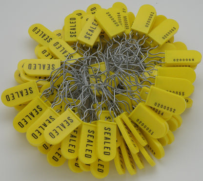 High Security Padlock Lockout Seal Large Shackle Pack of 500 Yellow
