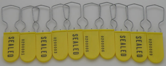 High Security Padlock Lockout Seal Large Shackle Pack of 10 Yellow