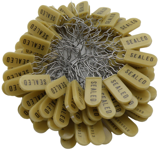 Metal Wire Padlock Security Lockout Tagout Seal Pack of 100 Gold