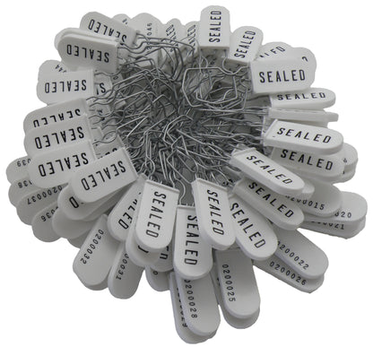 100 White Electric Meter Security Seal Wire Padlock