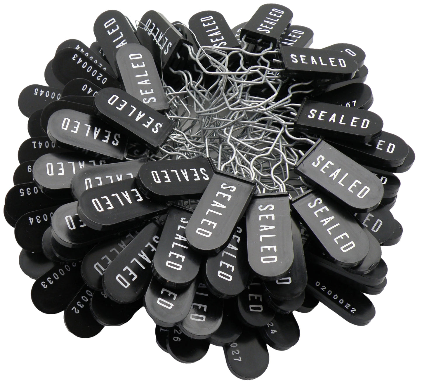 Padlock Metal Wire Security Seal Pack of 100 Black Made In USA