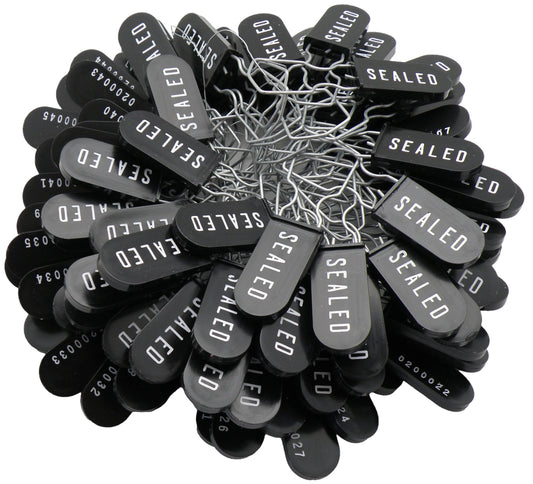 Padlock Metal Wire Security Seal Pack of 100 Black Made In USA