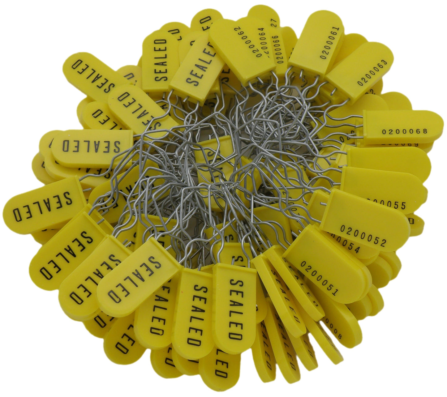 High Security Padlock Lockout Seal Large Shackle Pack of 100 Yellow